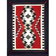 Unrecorded Diné (Navajo) artist, Arizona or New Mexico. Rug in Ganado Style, 1980s. Natural and dyed commercial yarns. Bertha Brossman Blair Collection of Southwestern Textiles, 1998.4.16.