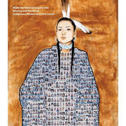 painting of a woman in traditional regalia but her body is made up of the images of the missing and murdered