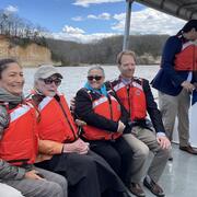 Secretary of the Interior Deb Haaland (pictured, far left) joined members of the Rappahannock Tribe and other dignitaries to celebrate the return of 465 acres of ancestral tribal lands. Also shown (from left): Dr. Carol Angle, Rappahannock Chief Anne Richardson, and Chesapeake Conservancy President &amp; CEO Joel Dunn (Photo: Chesapeake Conservancy)